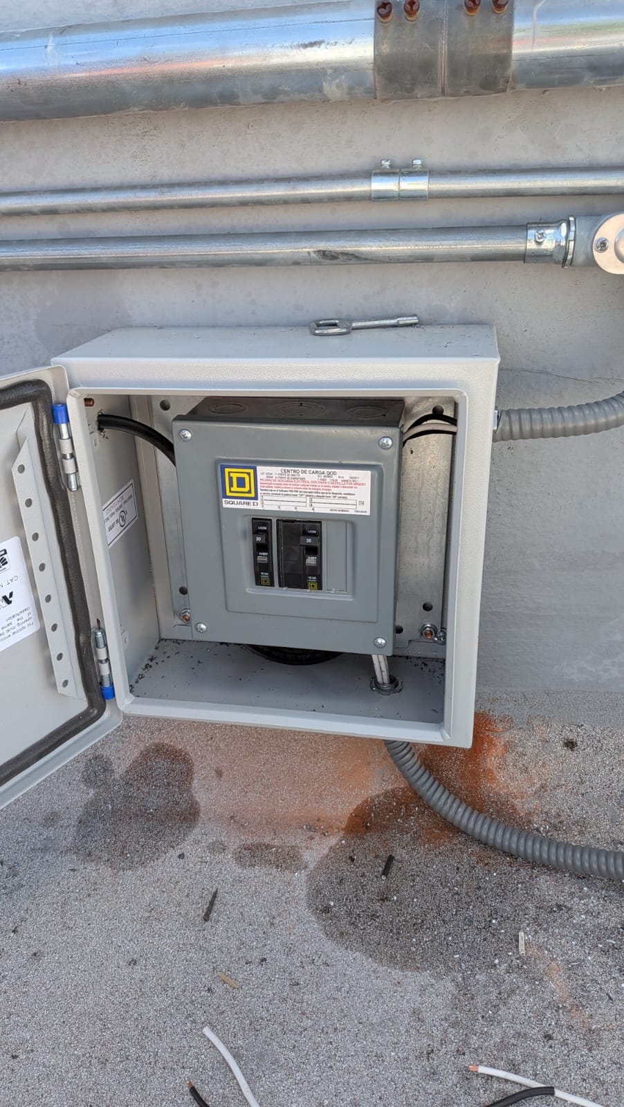 Centro de carga Square D en instalación eléctrica